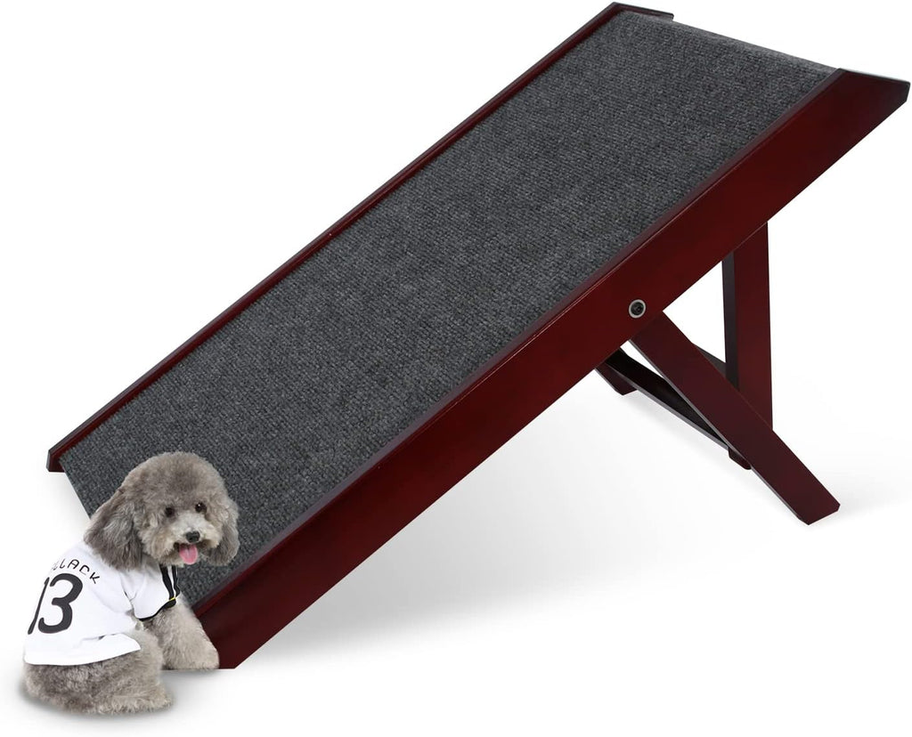 Wooden Collapsible Pet Ramp with Non-Slip Carpet for Small Dogs D162
