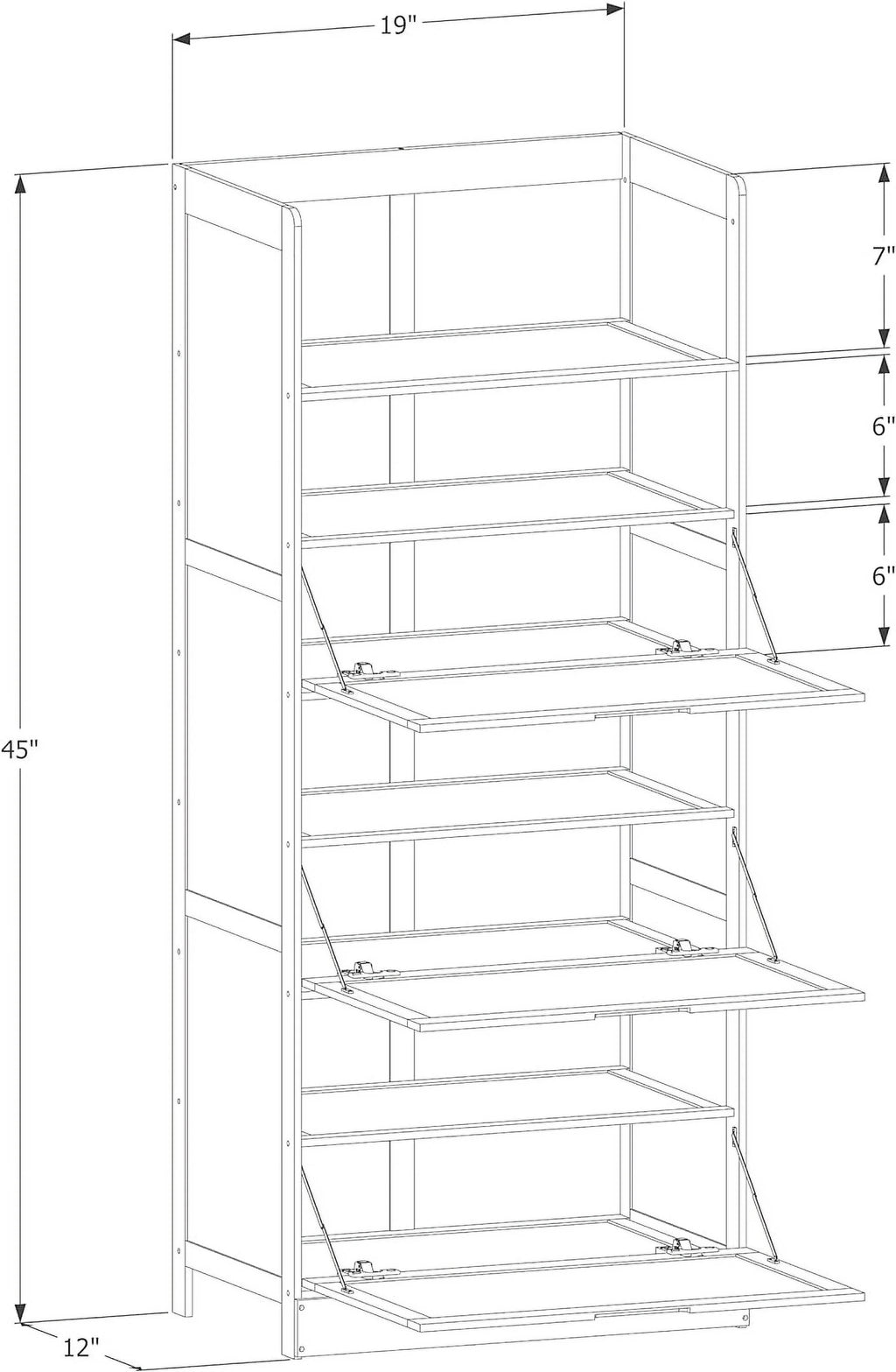 Brown 7 Tier Bamboo Shoe Storage Cabinet P762844