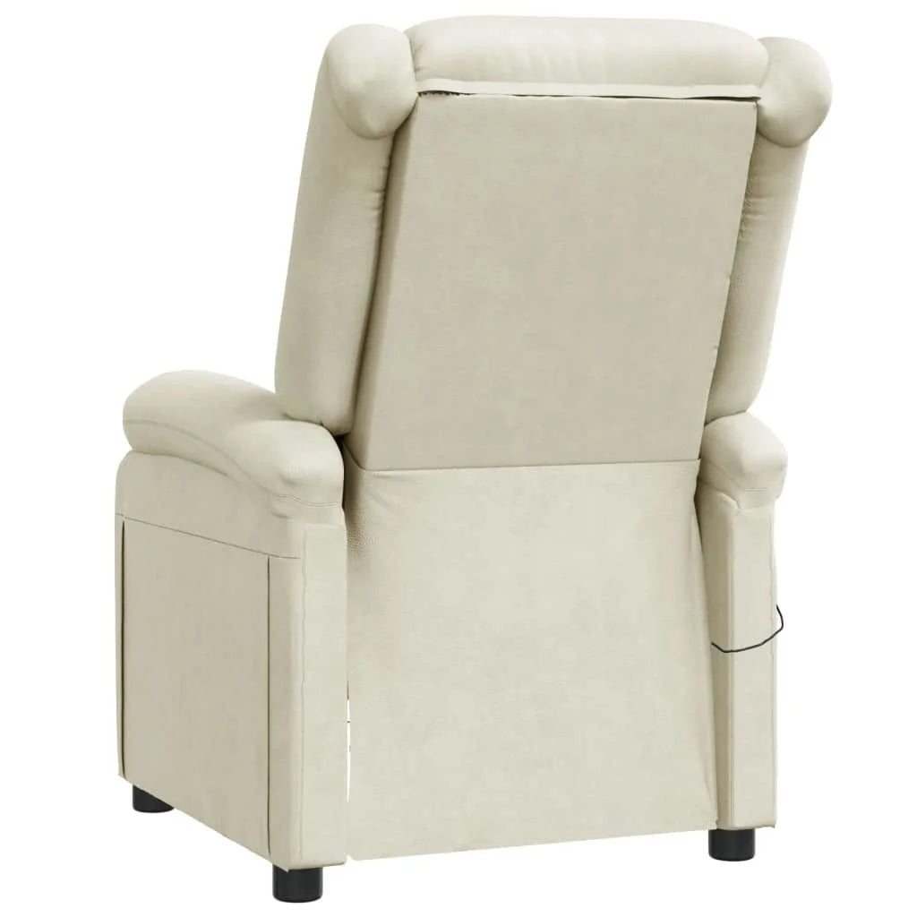 Cream White Faux Leather Massage Chair F379