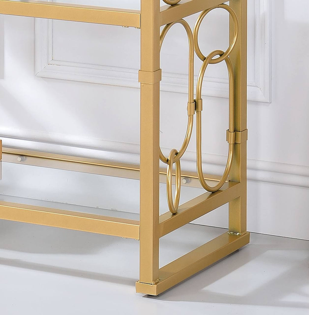 Clear Glass & Gold Bookshelf V46404
