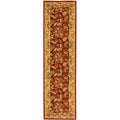 Red Floral Wool Runner Rug A718