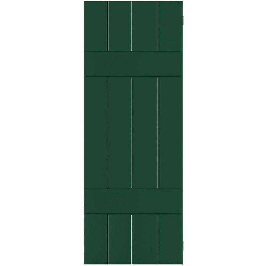 2-Pack 15-in W x 41-in H Chrome Green Wood Exterior Shutters L7144