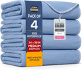 Washable Waterproof Reusable Incontinence Bed Pads 34" x 36" Pack of 4 Blue Q531109