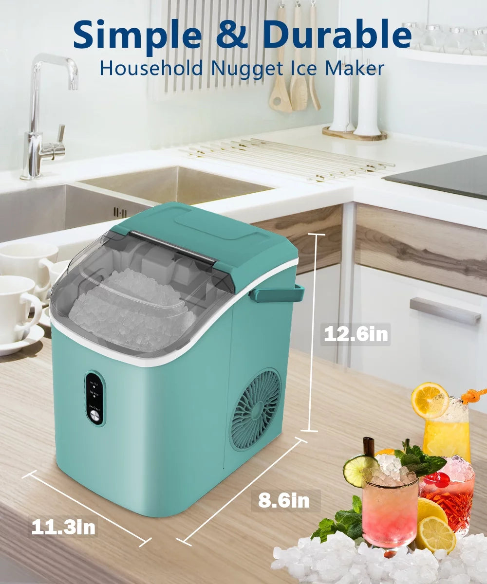 33lbs Countertop Ice Maker with Scoop, Black A447