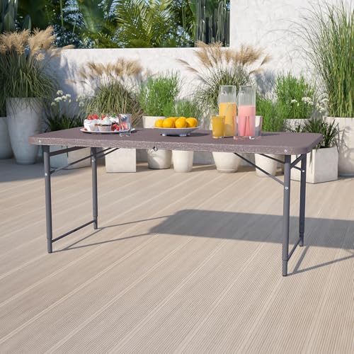 6' White Rectangular Plastic Folding Table L5629