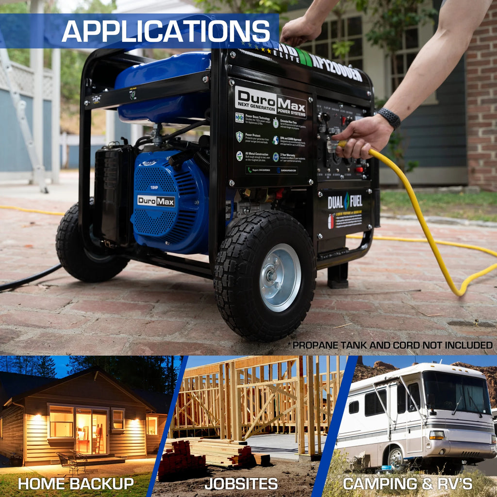 12,000 Watt Dual Fuel Portable Generator V965