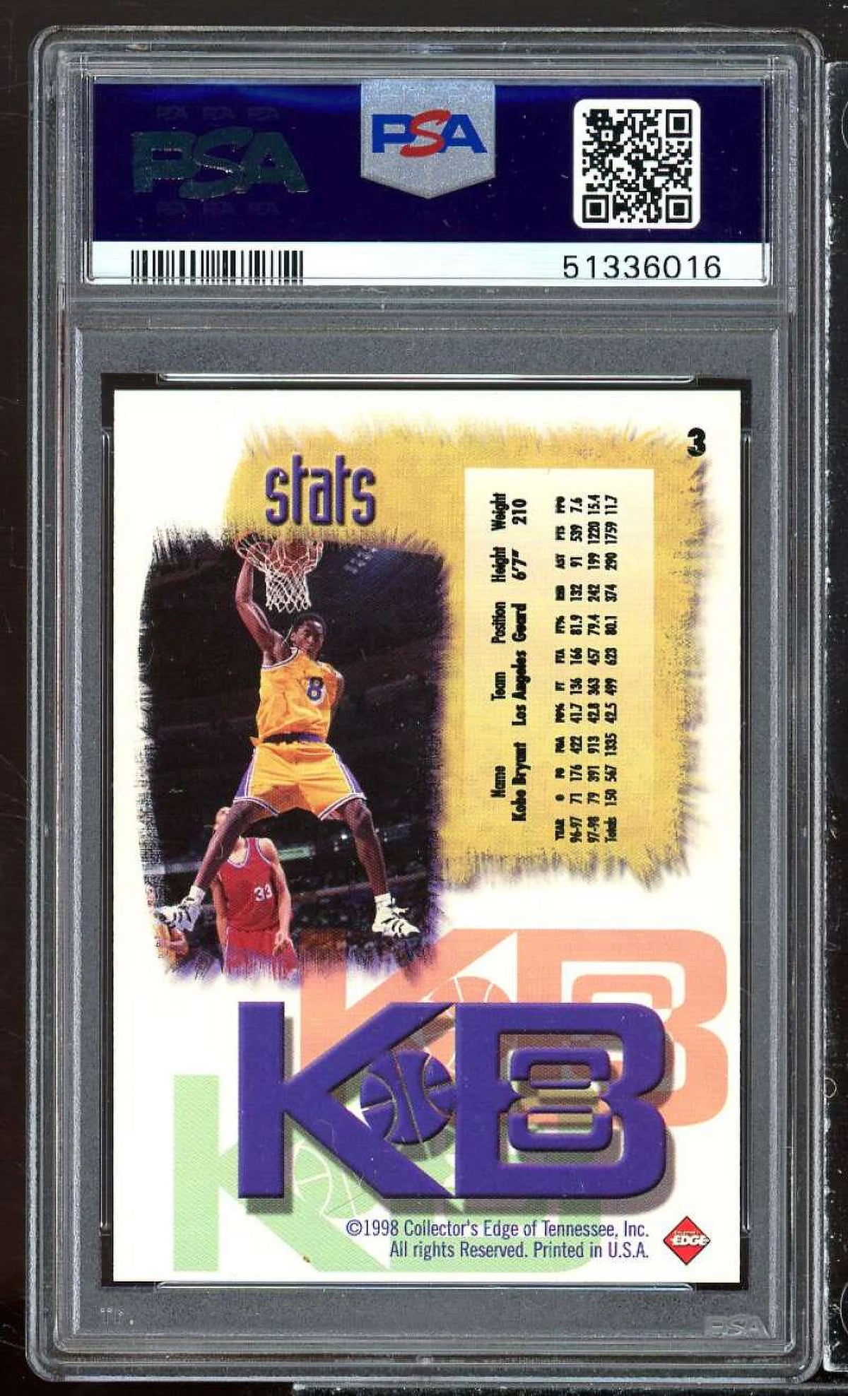 Kobe Bryant Card PSA 9 U829885