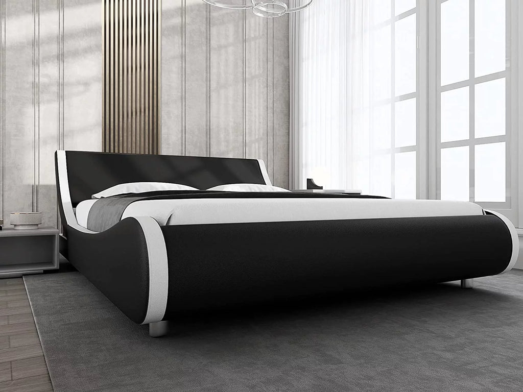 King Size Platform Bed Frame with Adjustable Headboard U257