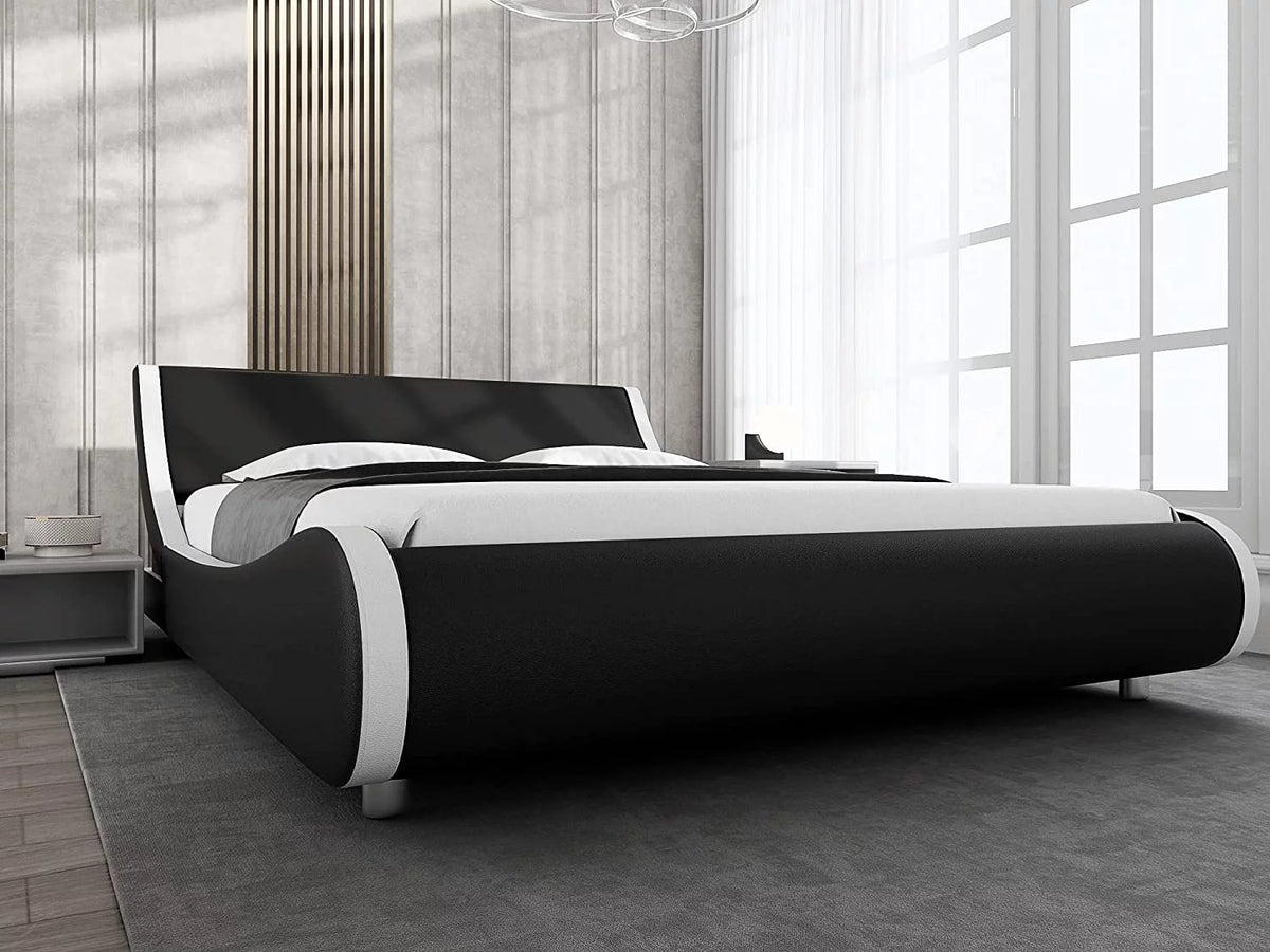 King Size Platform Bed Frame with Adjustable Headboard U257