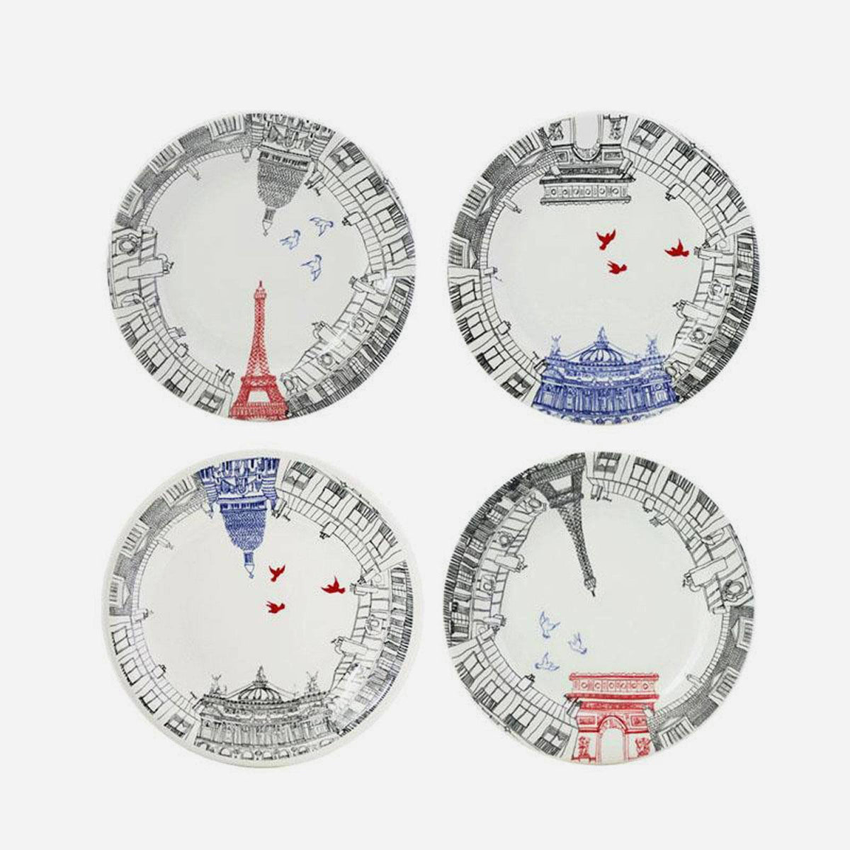 Dessert Plates Assorted - Set 4 T7757