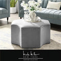 Grey Linen Cocktail Ottoman N570