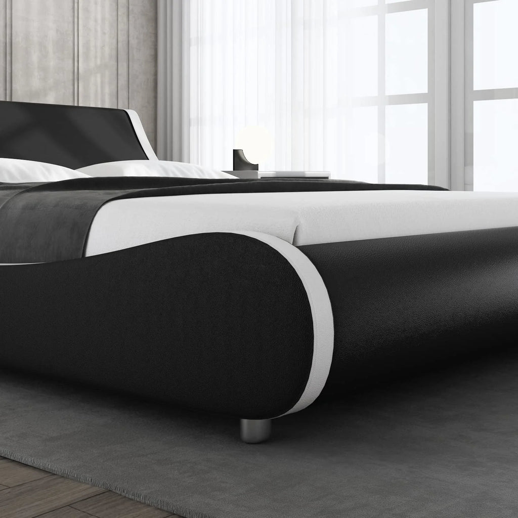 King Size Platform Bed Frame with Adjustable Headboard U257