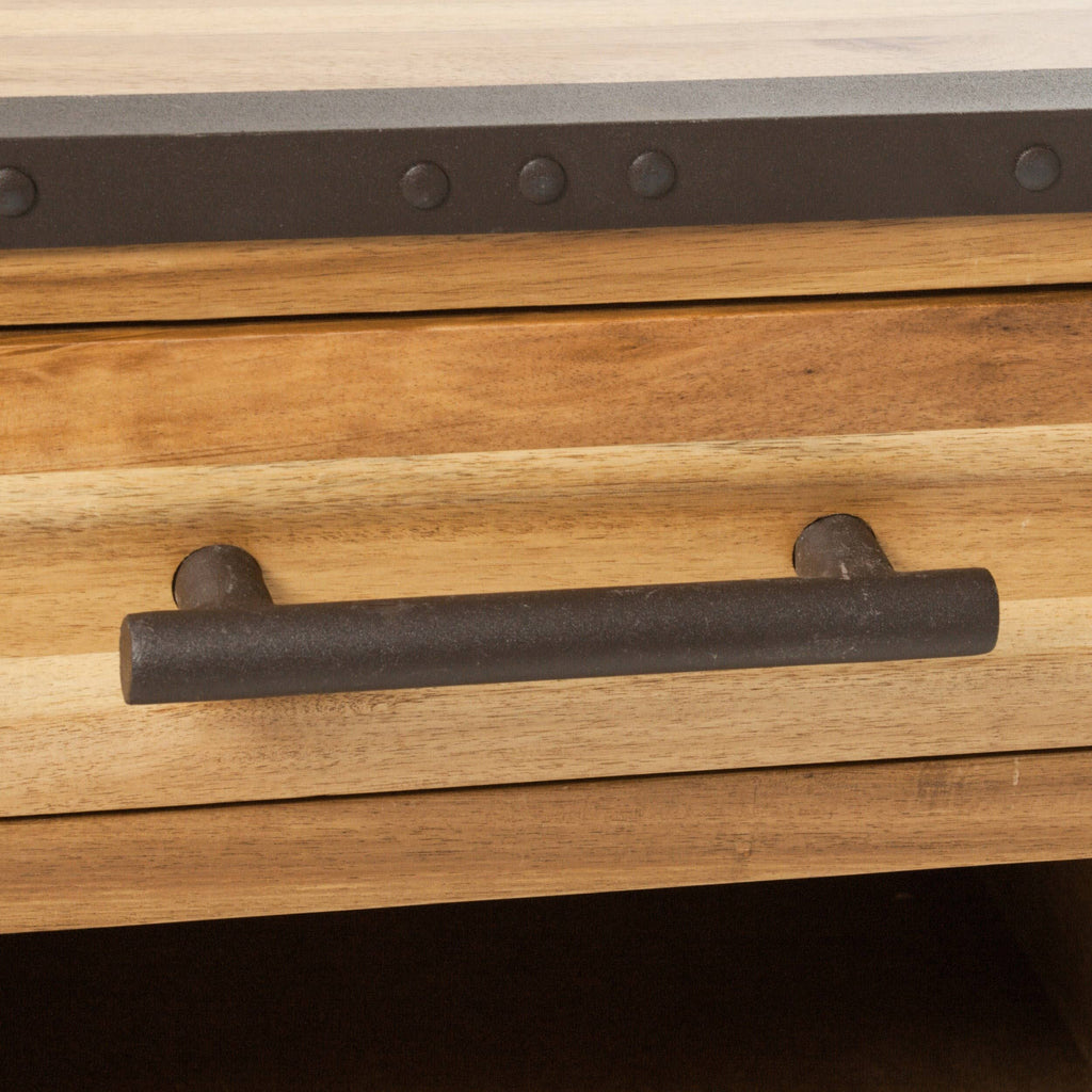 Acacia Wood End Table Natural Y5362