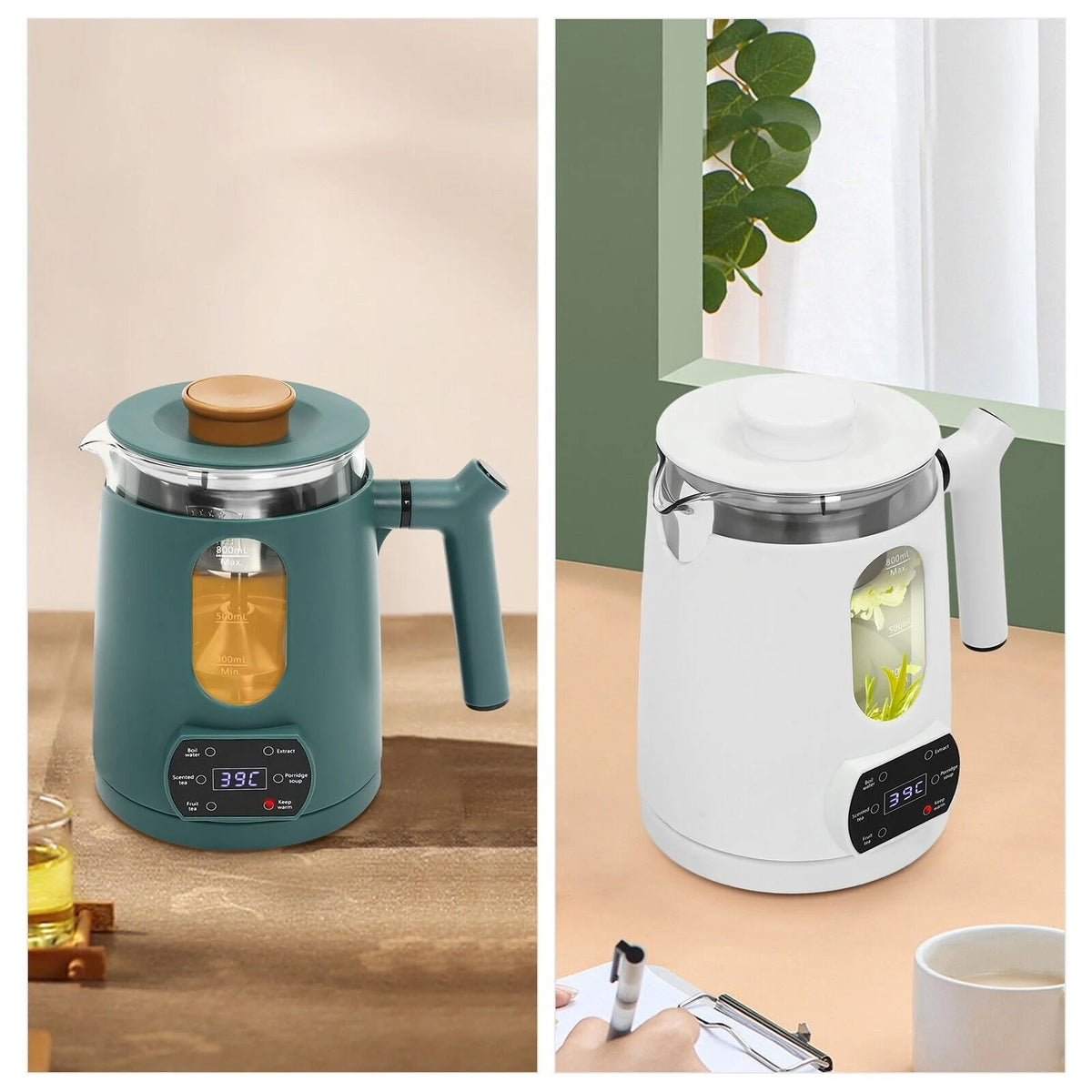 600W 0.8L Temperature Control Electric Tea Kettle O139255