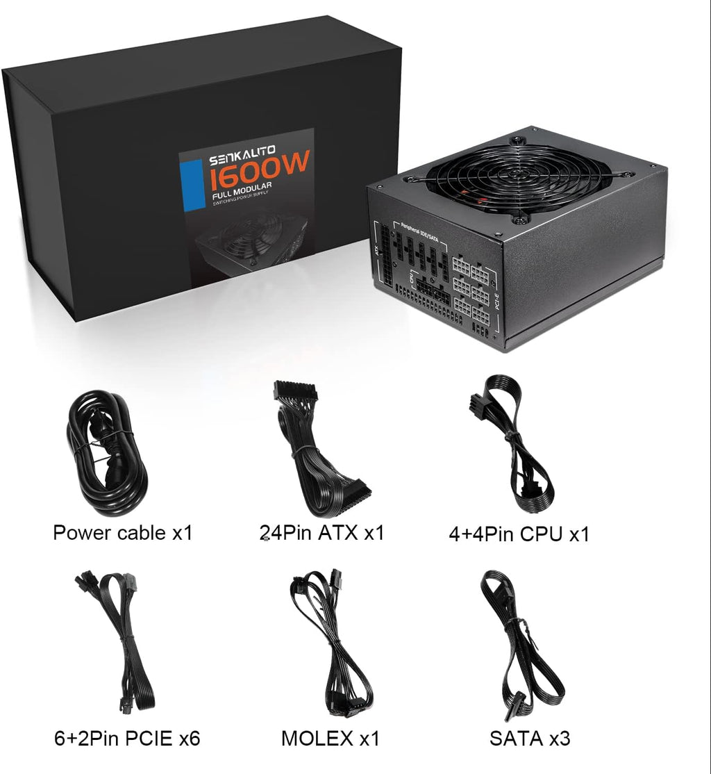 1600W Fully Modular Power Supply with 140mm Fan U802