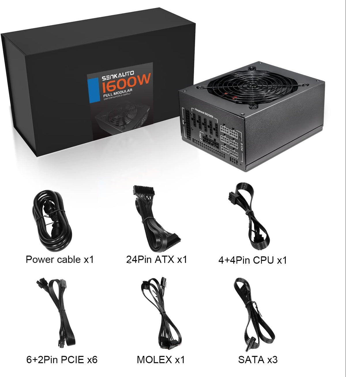 1600W Fully Modular Power Supply with 140mm Fan U802