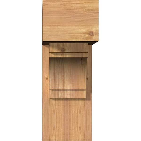 7 1/2x22W x 20x22D x 20x22H Merced Block Smooth Bracket w/ Offset Brace, Western Red Cedar G8318