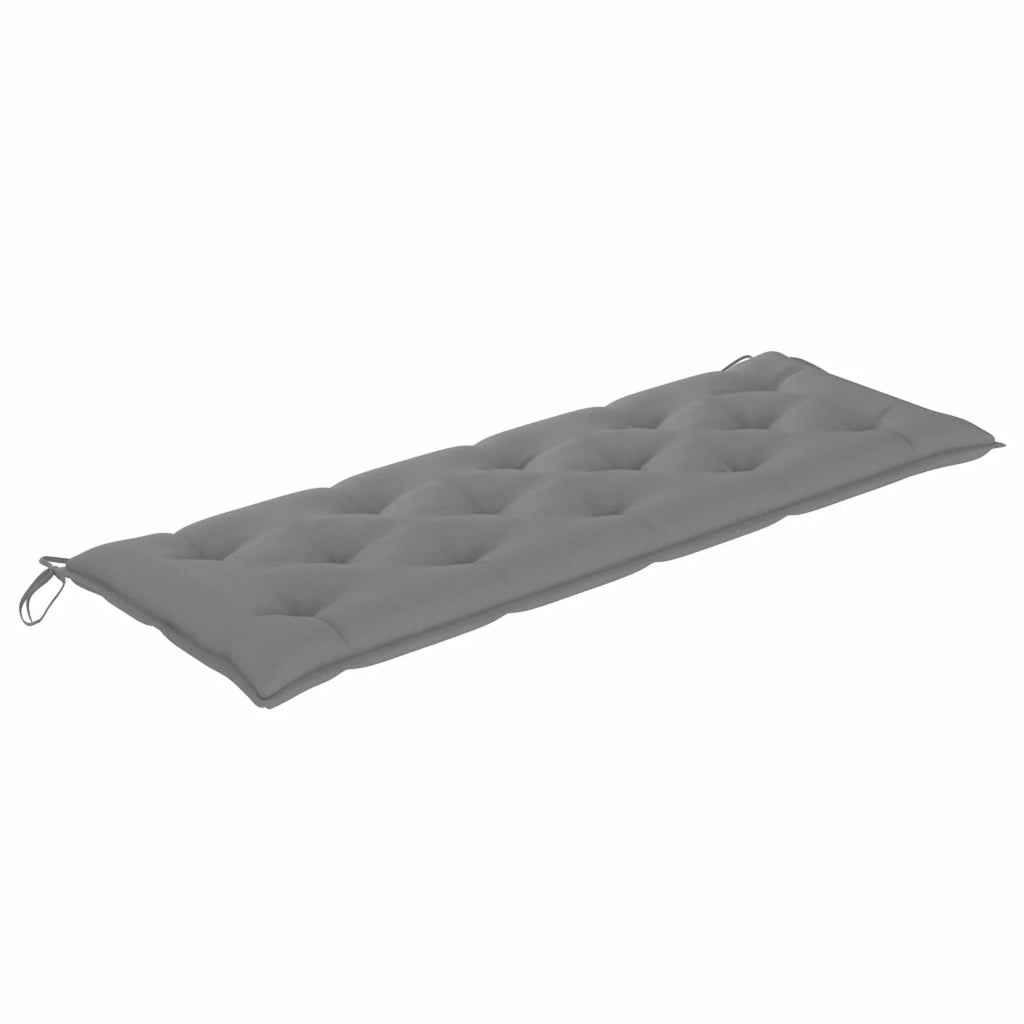 Acacia Wood Garden Bench with Gray Seat Cushion G49044