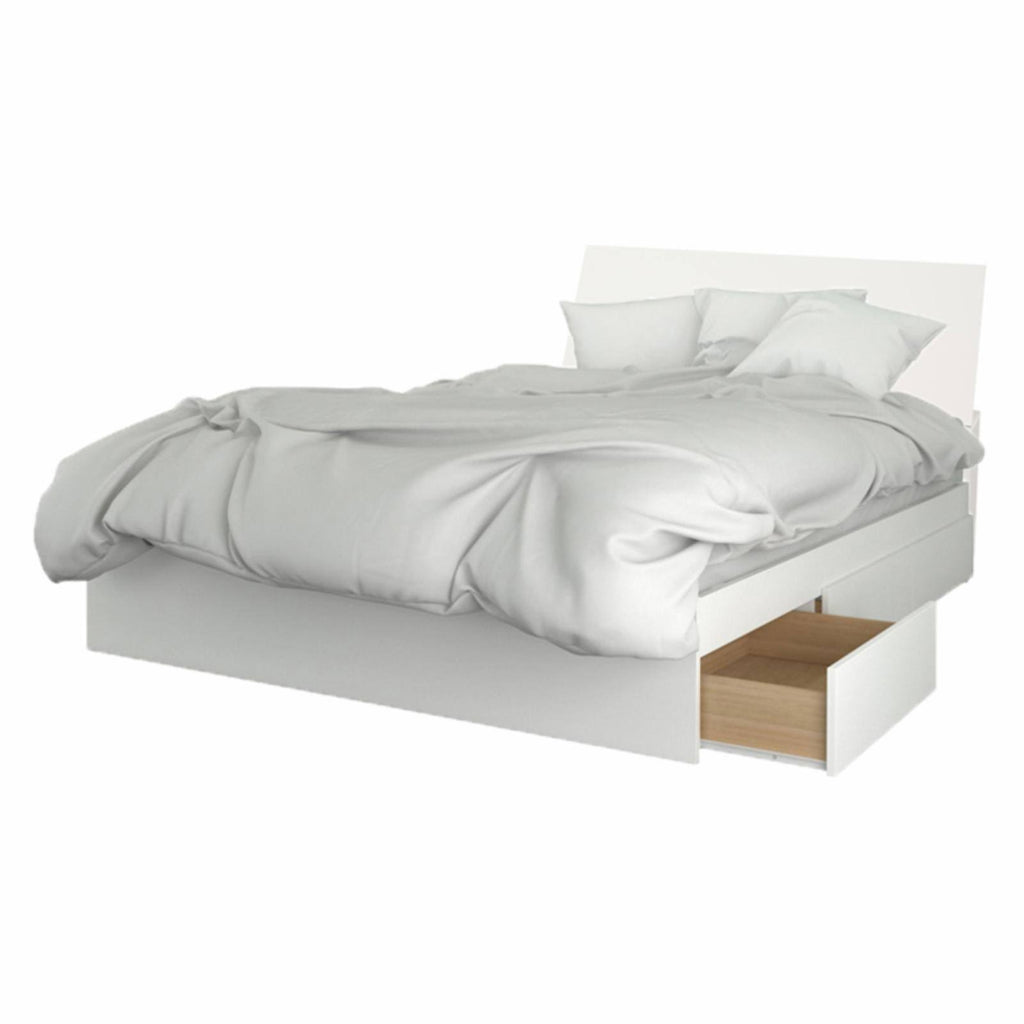 White Storage Bed with Headboard B534237