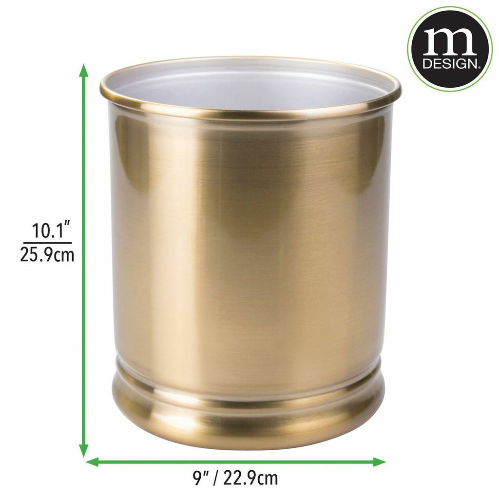 Soft Brass Metal Round Trash Can 2 Pack H179