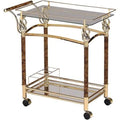 Golden Plated Clear Glass Serving Cart L118
