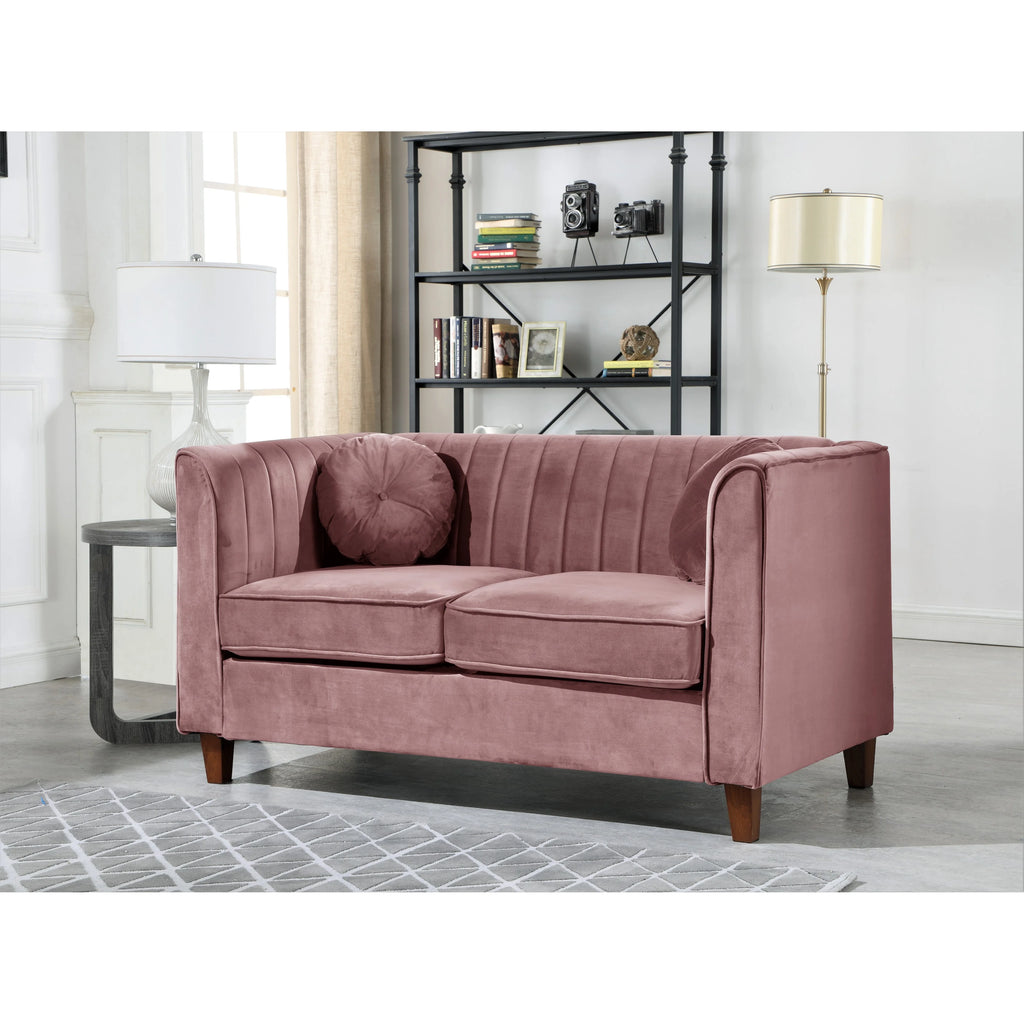 Black Velvet Chesterfield Loveseat F56861
