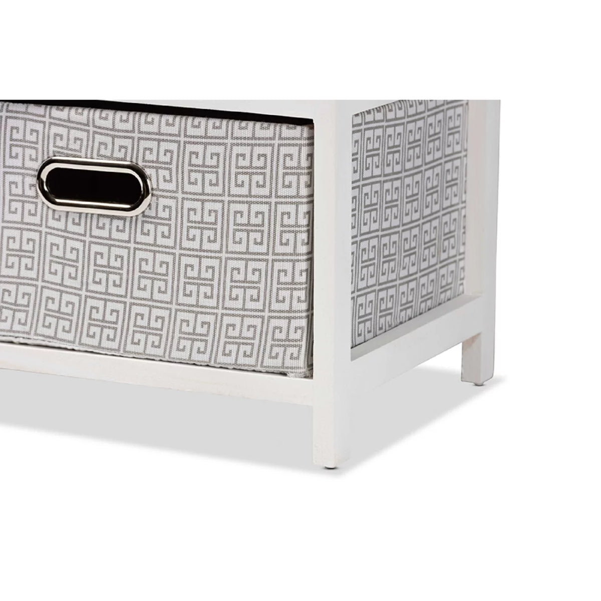 White Finished Wood 4-Basket Storage Unit F166956