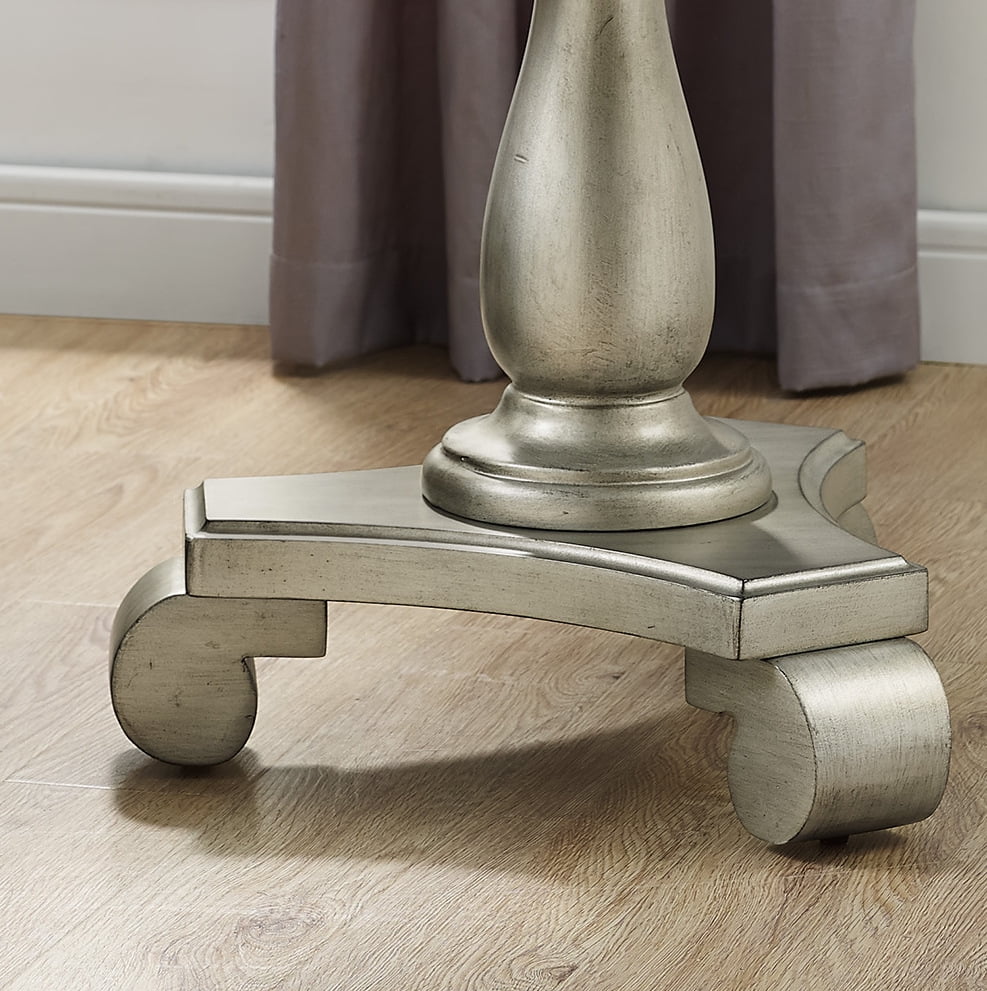 Round Wood Pedestal End Table K89026