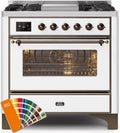36 Dual Fuel Natural Gas Range with Bronze Trim J847