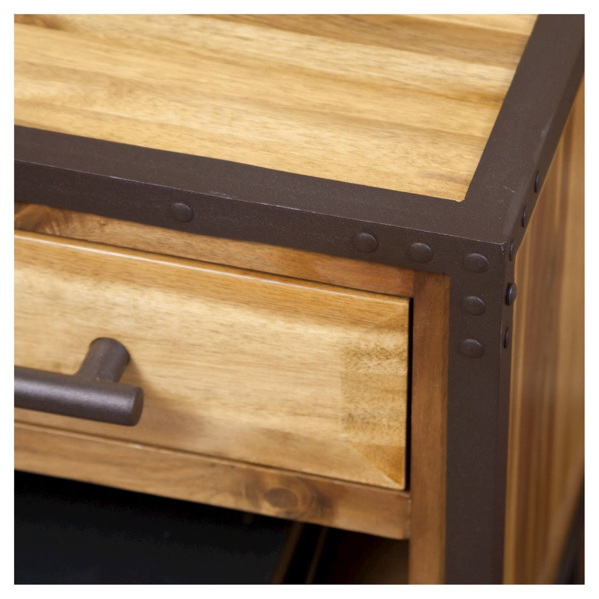 Acacia Wood End Table Natural Y5362