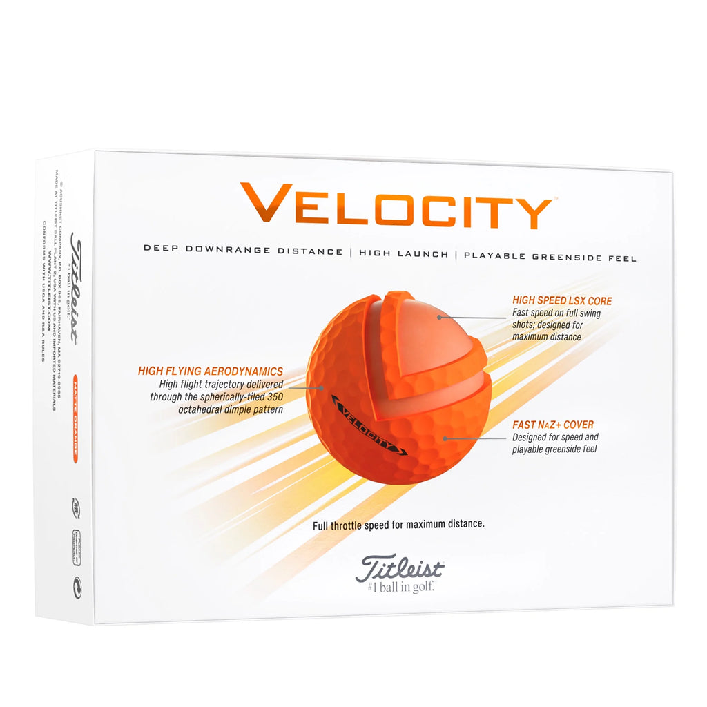 2022 Velocity Golf Balls, 12 Pack, White K5023