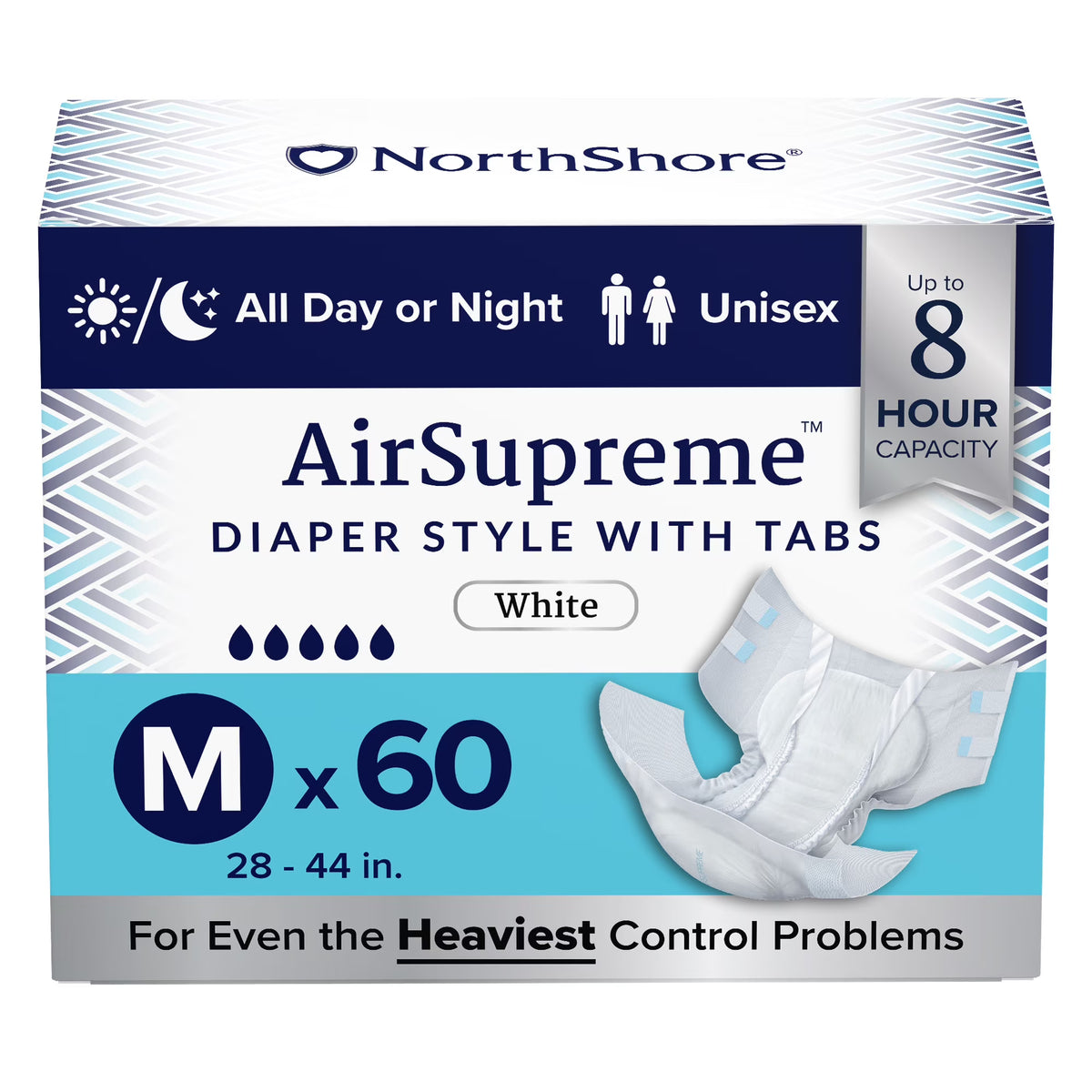 AirSupreme Tab-Style Briefs, Medium, Case/60 N743466