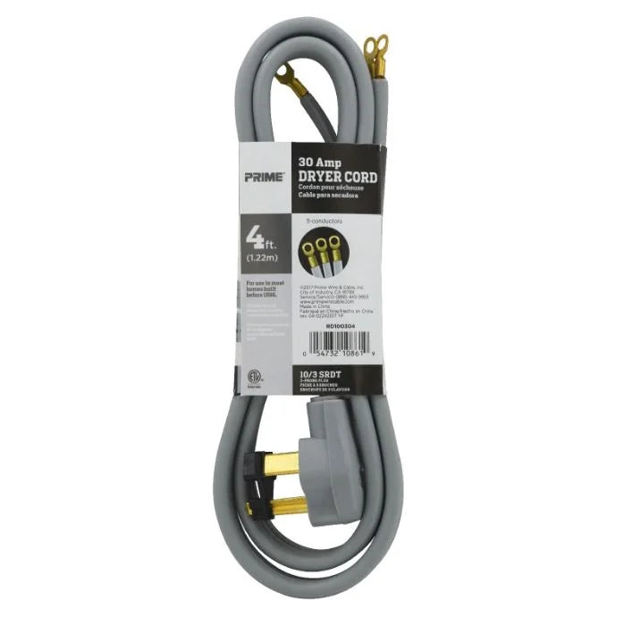 4 Feet 30 Amp 3-Wire Dryer Cord V865849