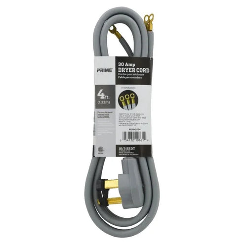 4 Feet 30 Amp 3-Wire Dryer Cord V865849
