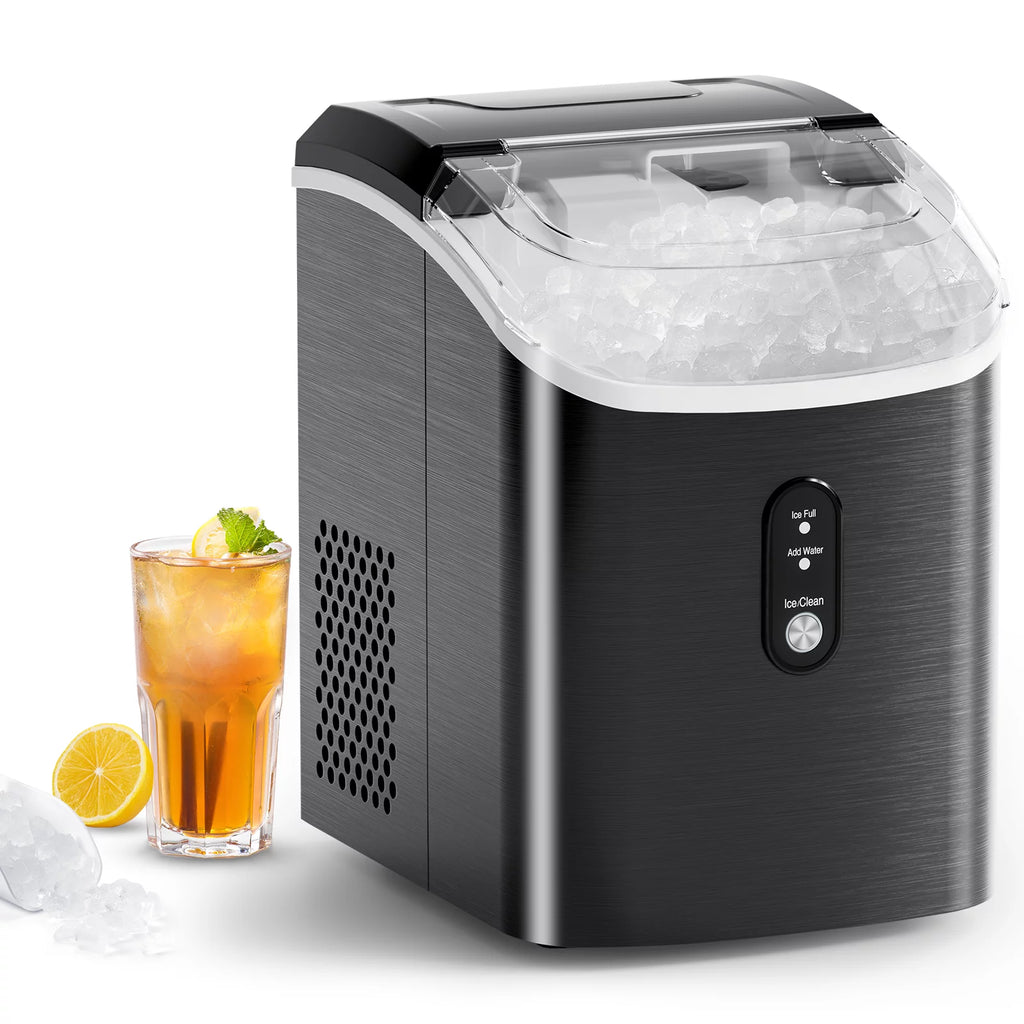 33lbs Countertop Ice Maker with Scoop, Black A447