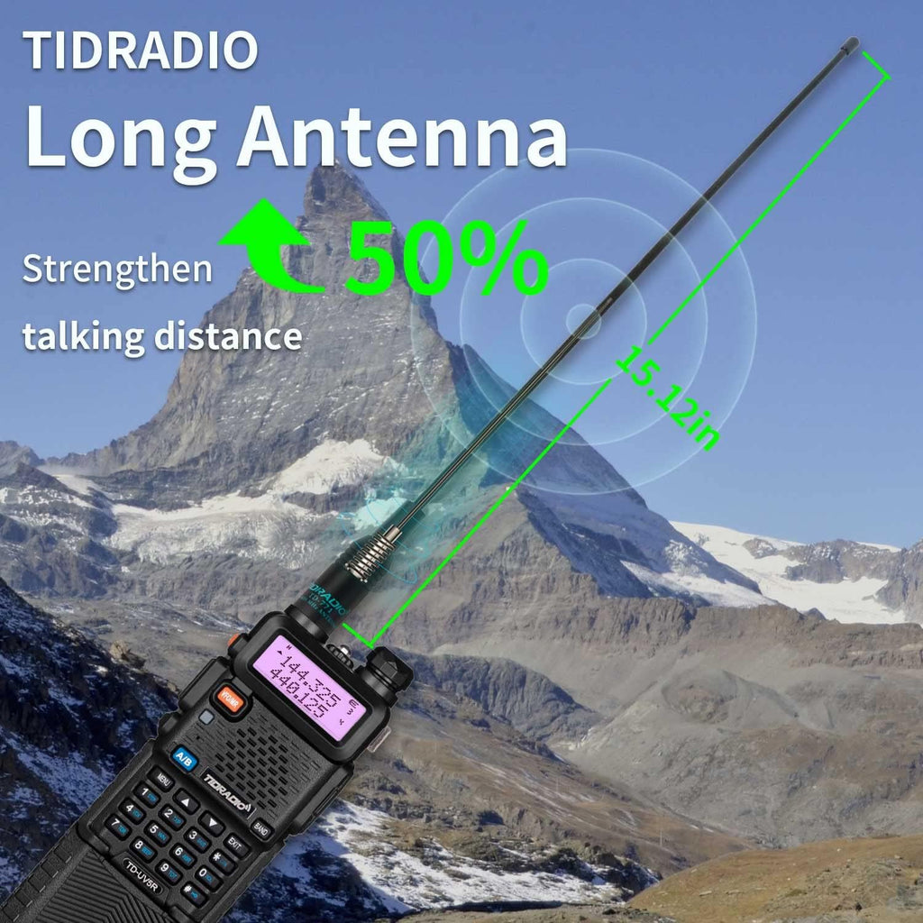 2 Pack Ham Radio Handheld Walkie Talkie with Rechargeable 3800mAh Extended Battery Antenna Earpiece and Programming Cable M223943