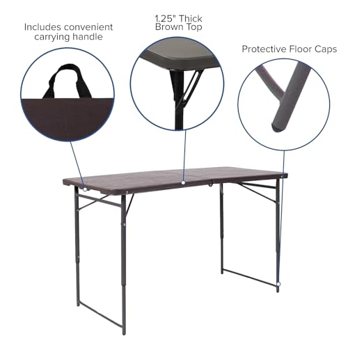 6' White Rectangular Plastic Folding Table L5629