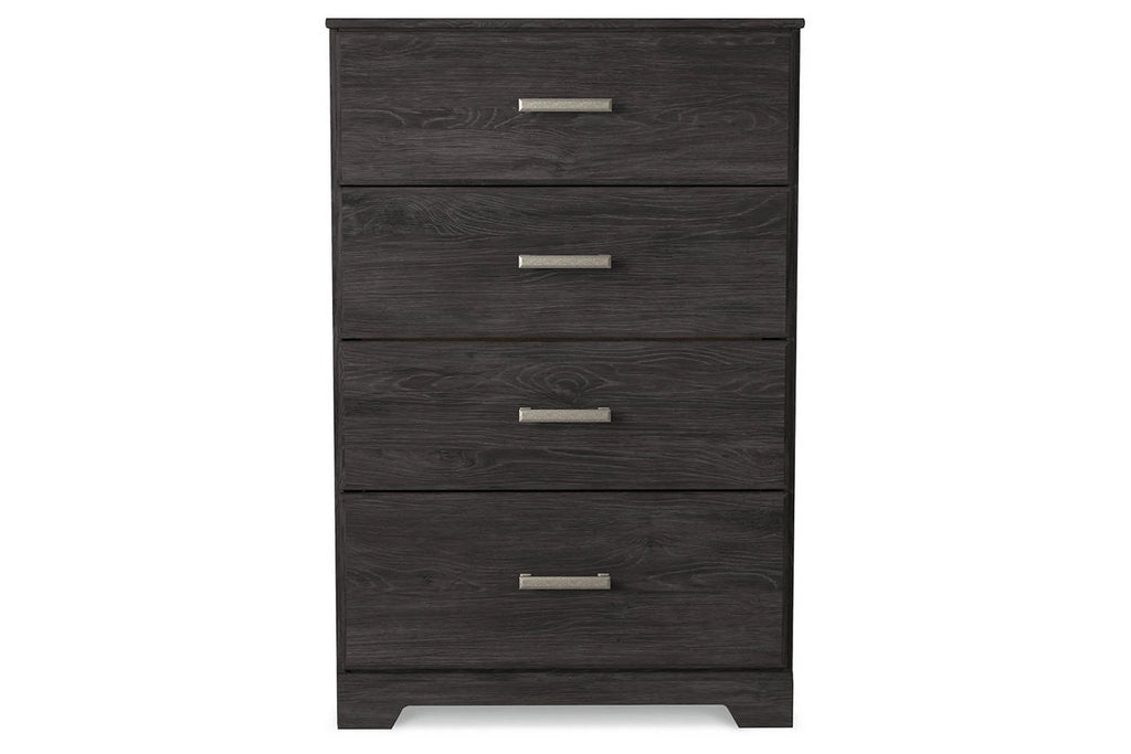 Black Four Drawer Engineered Wood Chest X1655