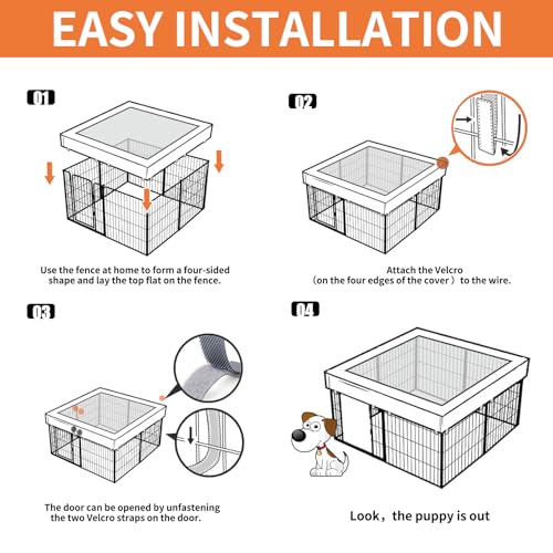 24" H 8 Panel Dog Playpen with Storage Bag X565330