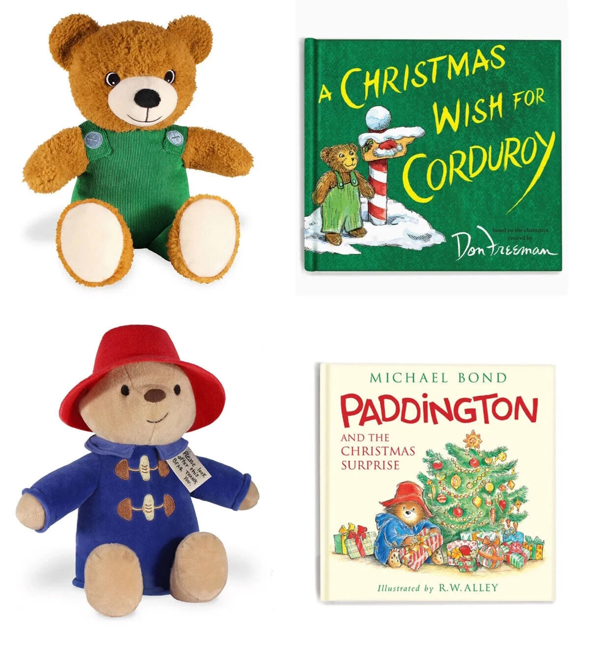 Paddington Bear & Corduroy Plush 12” BUNDLE Y535