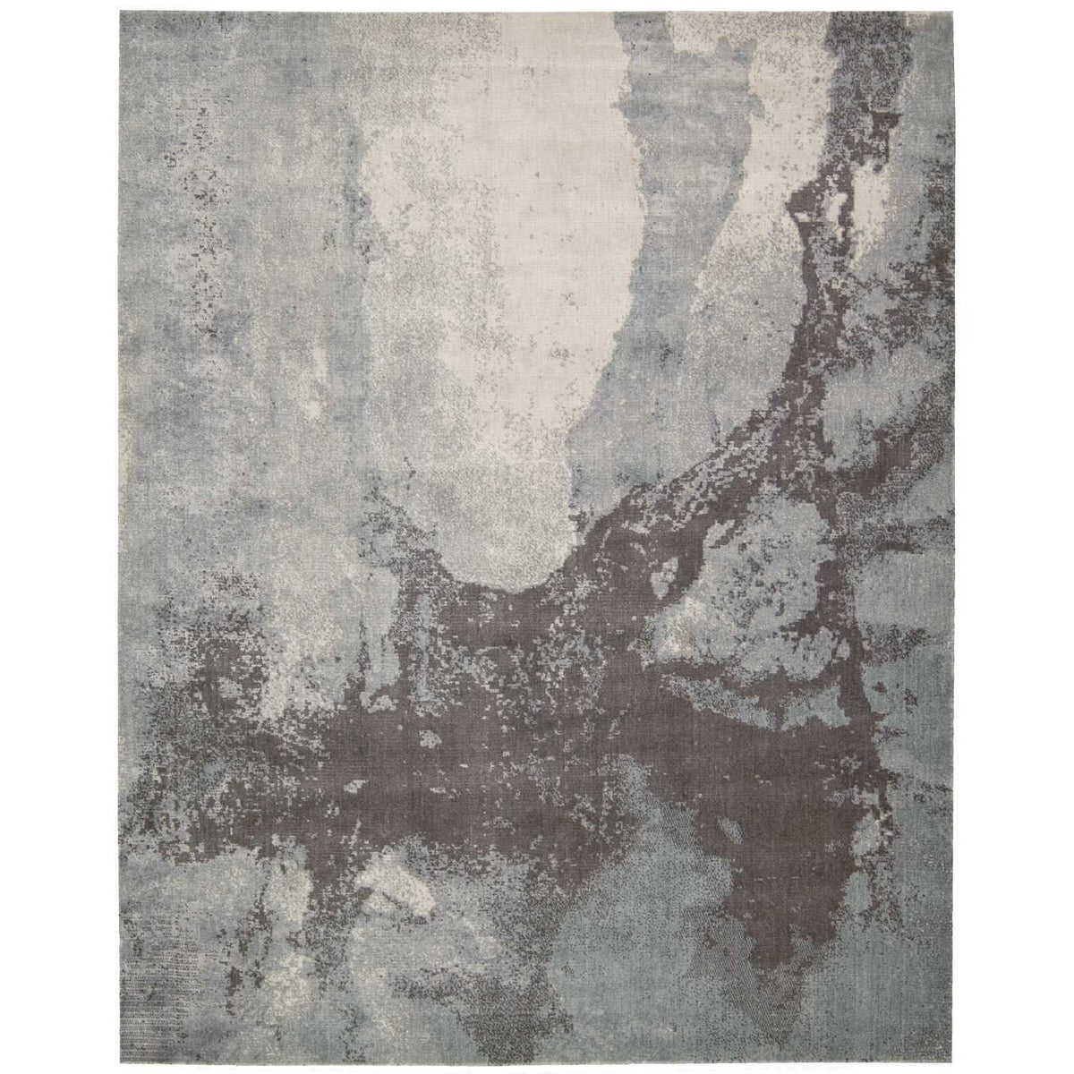 Grey Navy Rectangle Area Rug U6632
