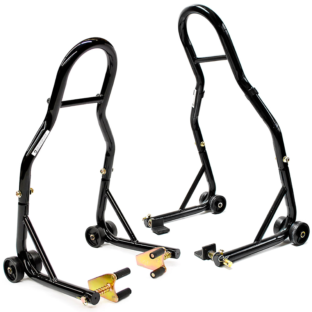 Universal Motorcycle Front Fork & Rear Paddle Combo Wheel Lift Stands B94993