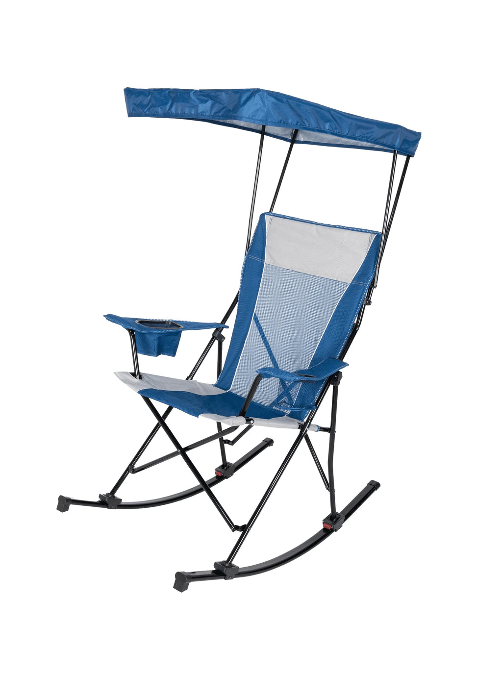 Blue and Grey Mesh Rocking Camp Chair with Canopy H268
