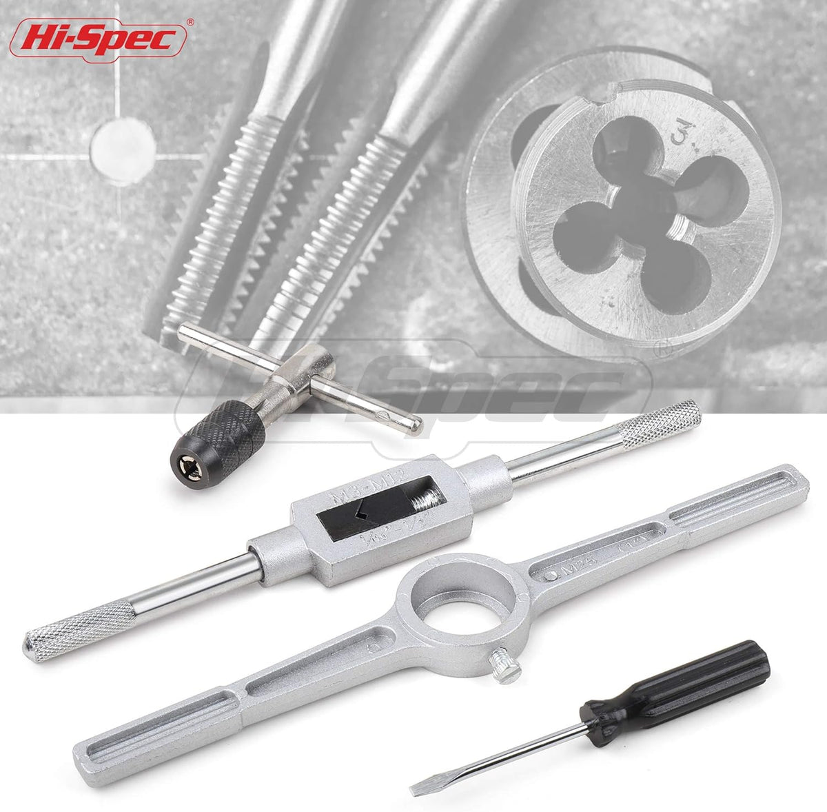 39 Piece SAE & Metric Tap & Die Set with Screw Pitch Gauge in Tray Case H4821