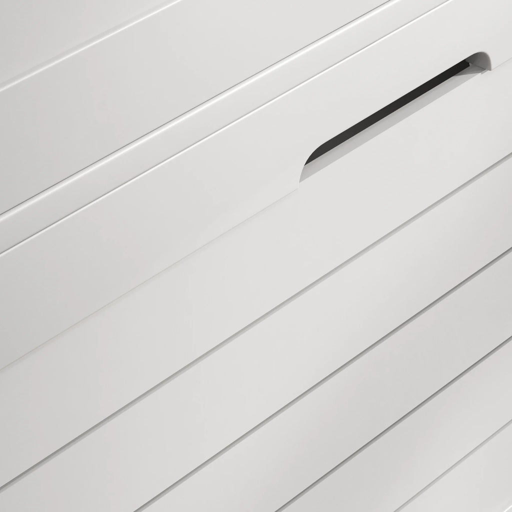 Narrow White Shoe Storage Cabinet with 3 Flip Drawers Z856