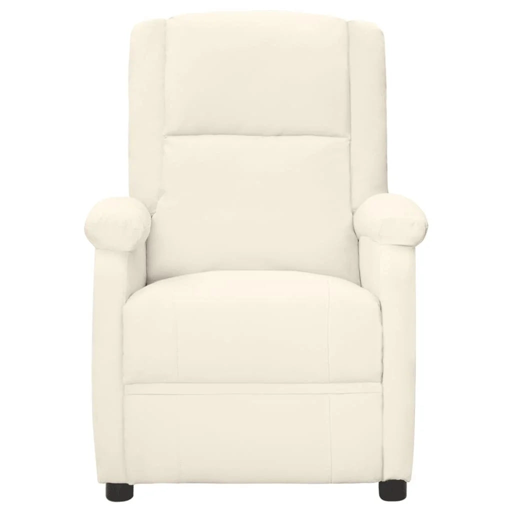 Cream White Faux Leather Massage Chair F379