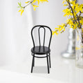 Black Metal Dollhouse Miniature Dining Furniture Seat I126510