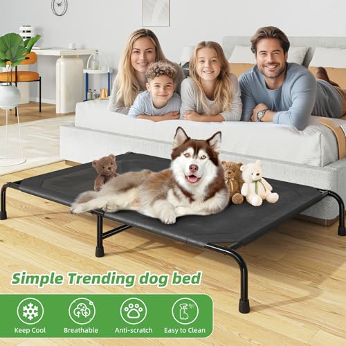 Raised Dog Bed Waterproof Breathable Grey P7916