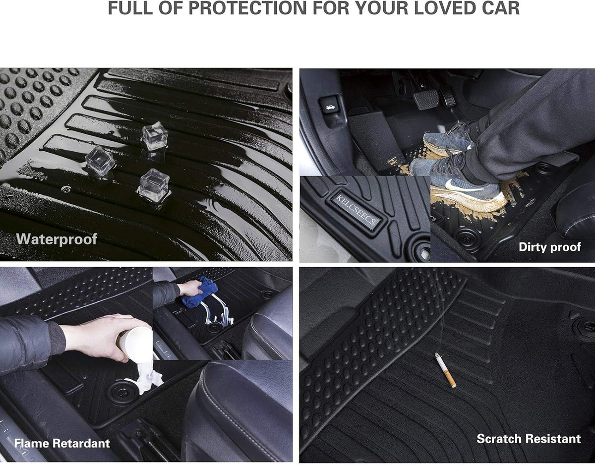 Black TPE Waterproof Car Mats Full Set Q633213
