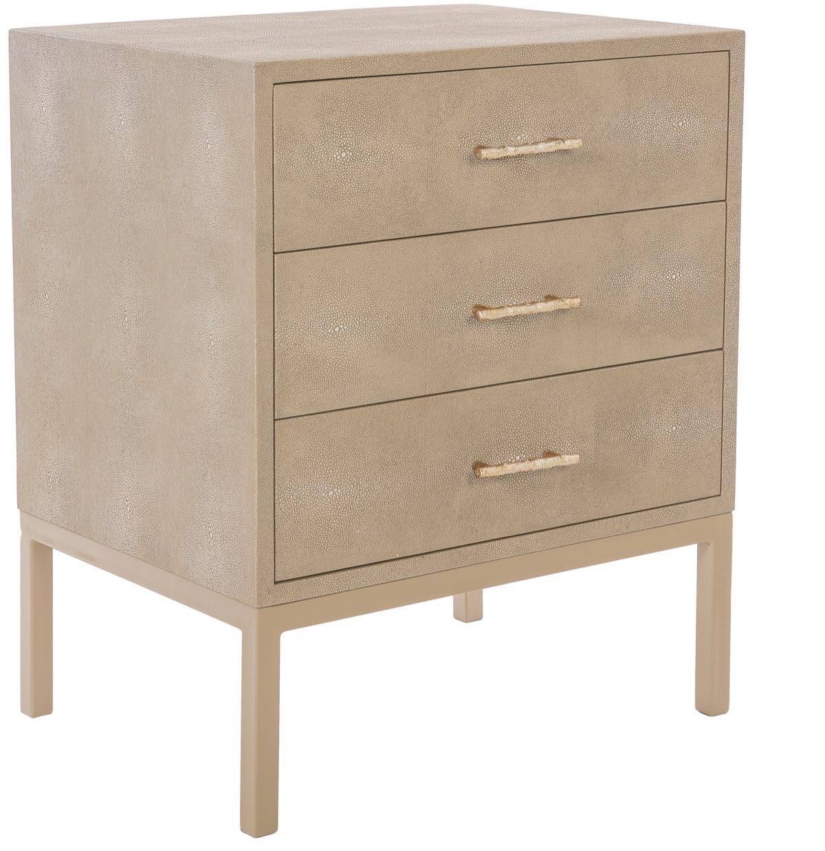 Natural Faux Shagreen Nightstand G867